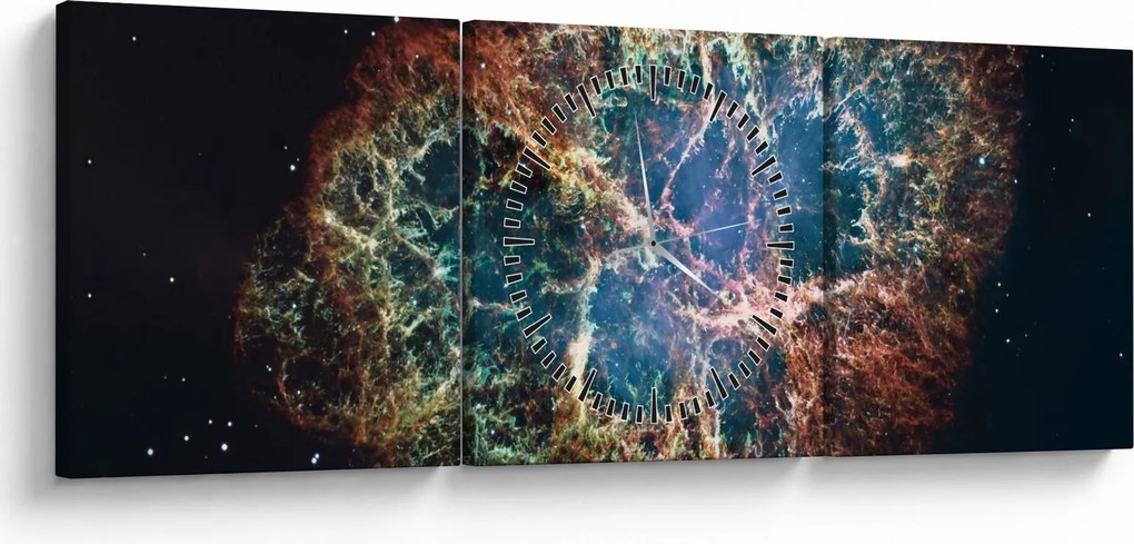 Tablou - Nebuloasa Crabului (cu ceas) (90x30 cm)