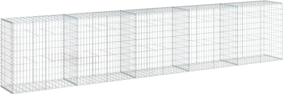vidaXL Coș gabion cu capac, 500x50x100 cm, fier galvanizat