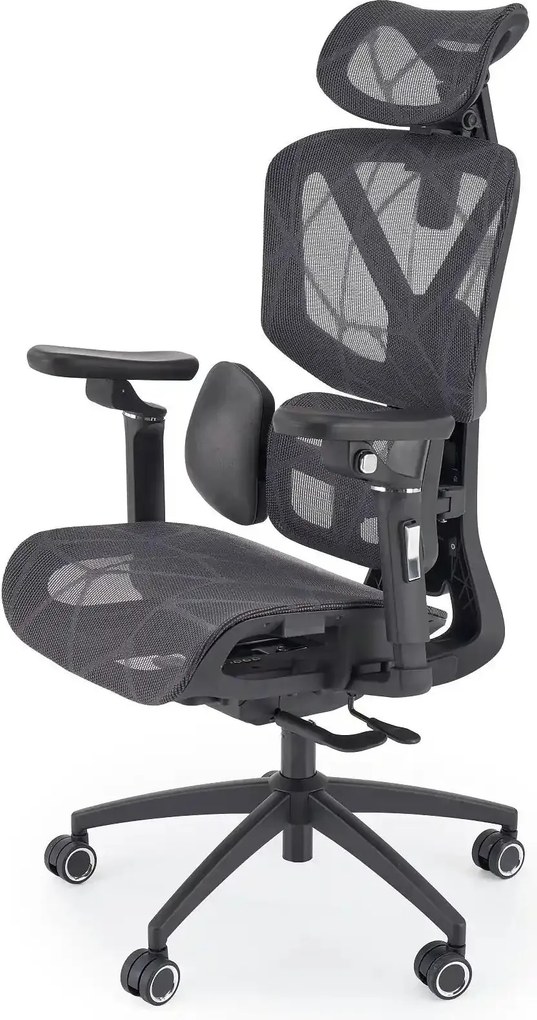 Scaun birou CUBUS, negru, 65x70x128/138 cm