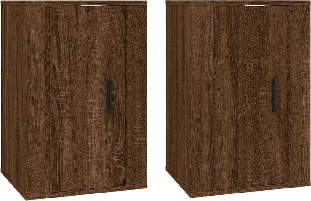 vidaXL Dulapuri TV montate pe perete 2 buc. stejar maro 40x34,5x60 cm