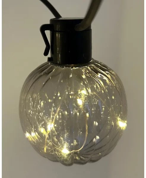 Ghirlandă luminoasă LED decorativă pentru exterior 10xLED/0,15W/230V 6,8 m IP44 negru/fumuriu