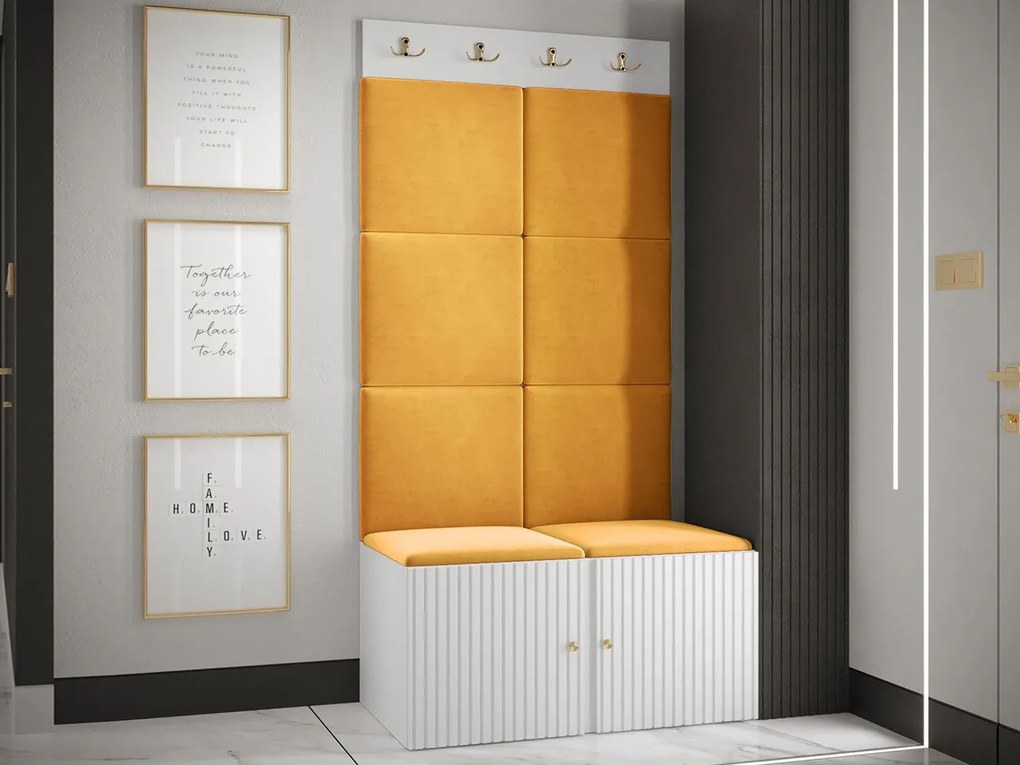 Mobilier hol Tewarota Slim IV (Alb + Galben) . 1104850