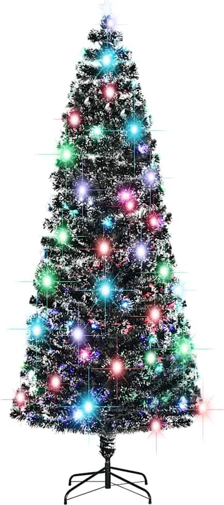 vidaXL Brad de Crăciun pre-iluminat cu suport și LED-uri, 240 cm, fibră optică