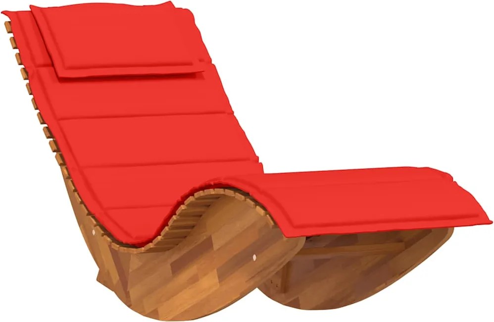 vidaXL Șezlong balansoar cu pernă din lemn masiv de acacia