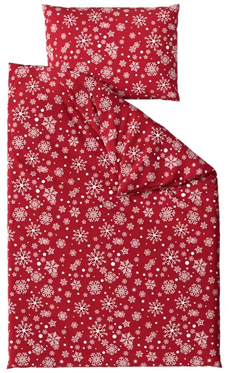 Lenjerie de pat din microfibra flanel SNOWFALL rosie Dimensiune lenjerie de pat: 2 buc 70 x 90 cm | 200 x 220 cm