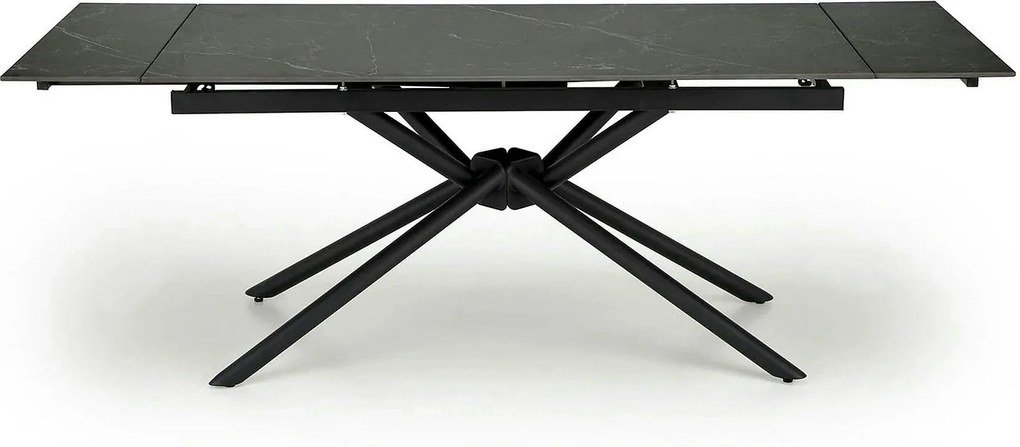 Masa blat ceramica/metal VITORINO, negru, 160/220x90x75 cm
