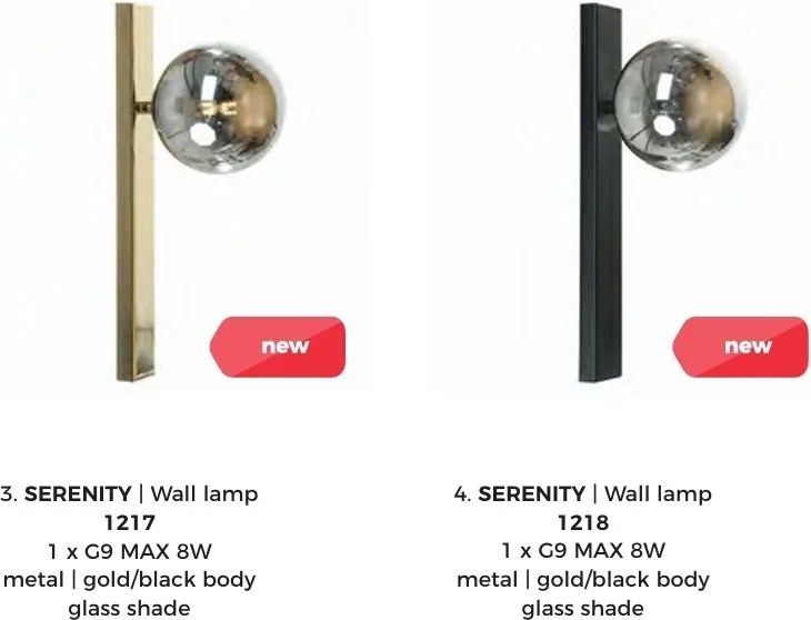 Aplica de perete SERENITY negru