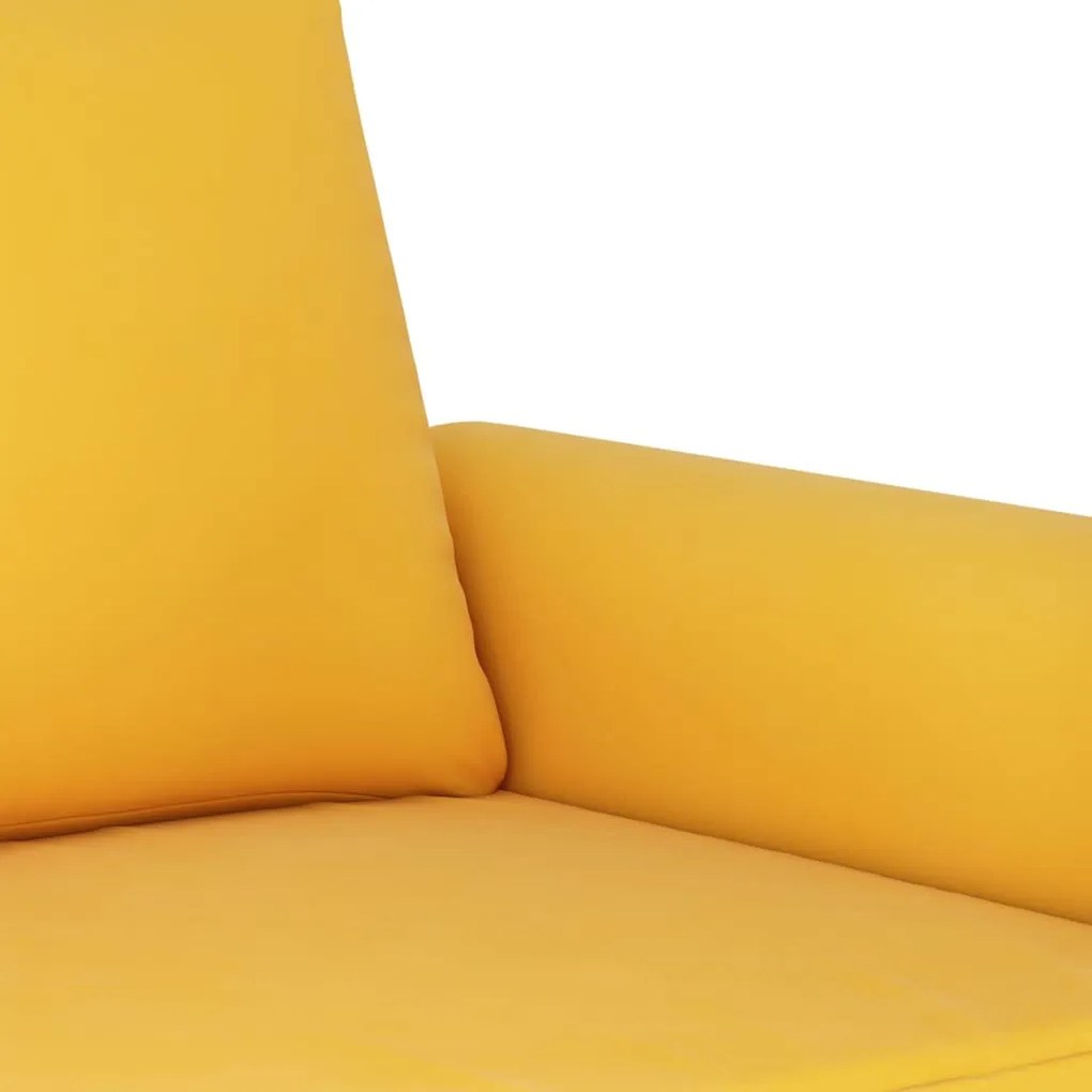 Canapea cu 3 locuri, galben, 180 cm, catifea Galben, 212 x 77 x 80 cm