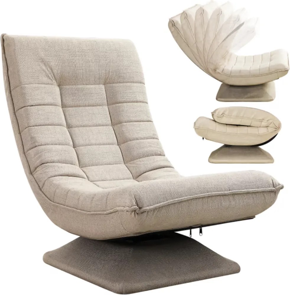 Șezlong ABERDEEN, 87x60x105cm, bej Casaria