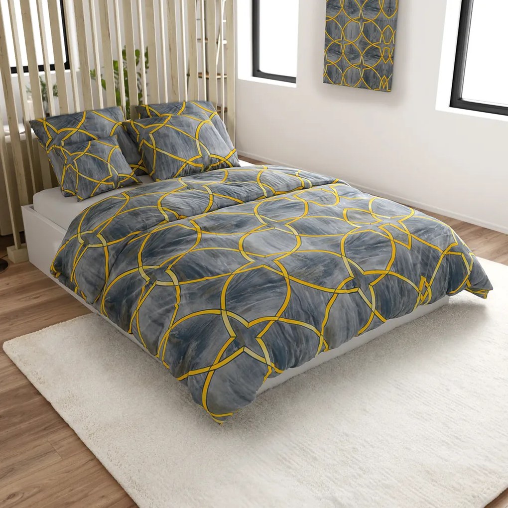 Lenjerie de pat din microfibra RYNETH gri Dimensiune lenjerie de pat: 70 x 80 cm | 140 x 200 cm