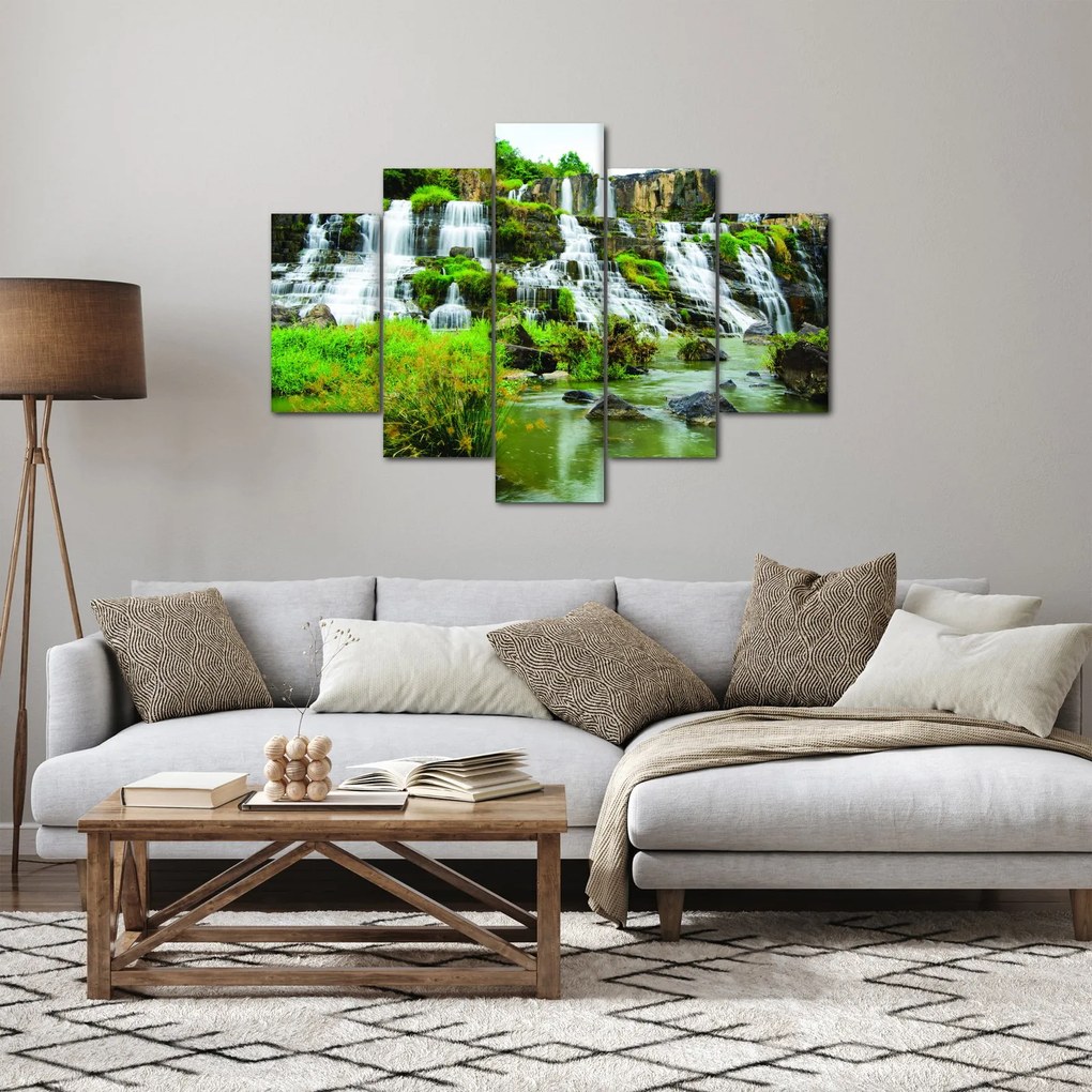 Tablou - cascade cu plante (150x105 cm)