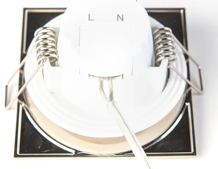 Set de 3 spoturi îngropate pătrate din oțel inclusiv LED IP65 - Simply