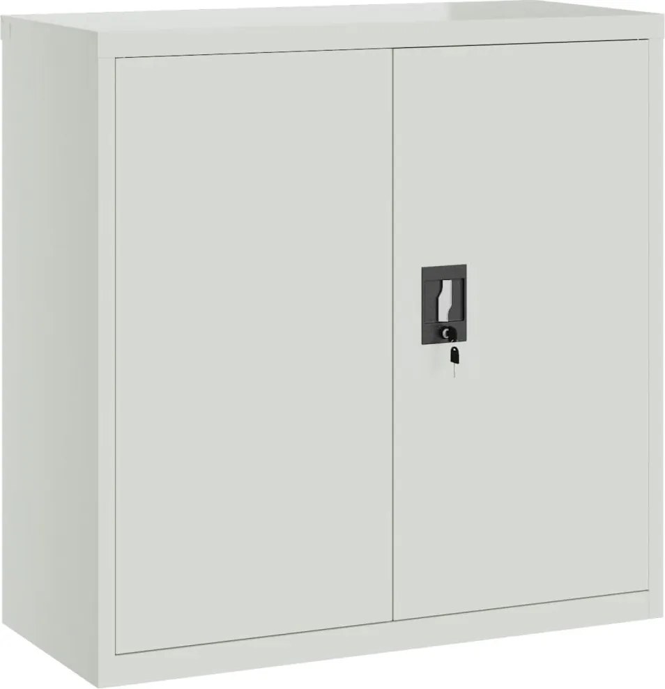 vidaXL Dulap de birou cu 2 uși, gri, 90 cm, oțel