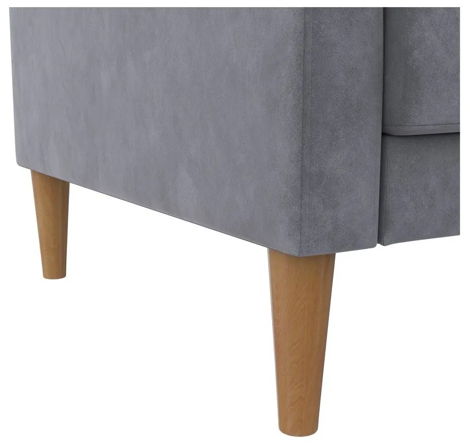 Canapea gri extensibilă cu tapițerie din catifea 207 cm Lilly – Støraa