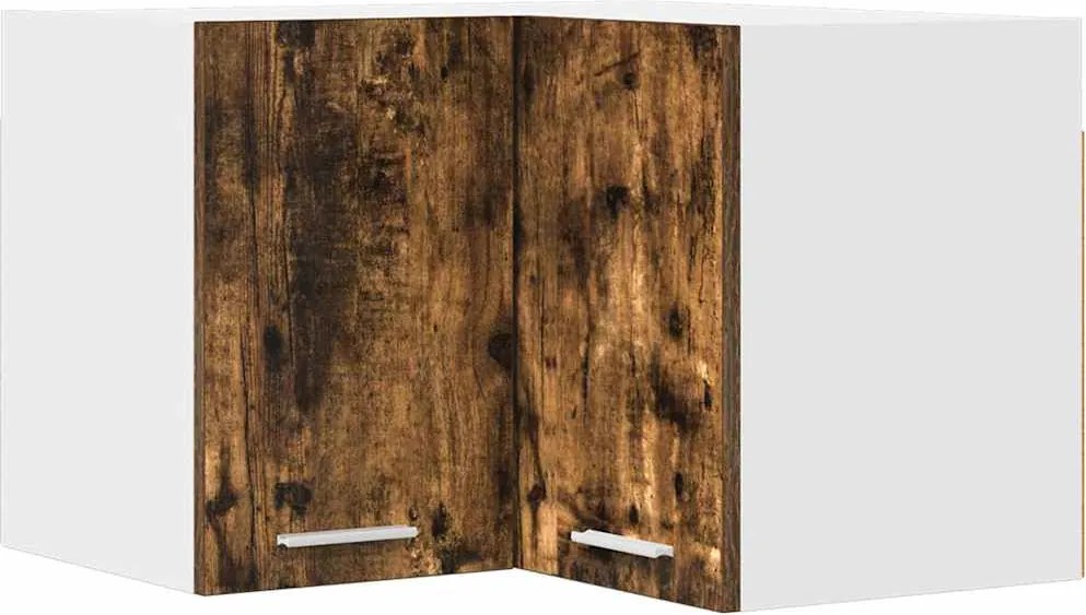 vidaXL Dulap suspendat Stejar afumat și alb 57 x 57 x 40 cm