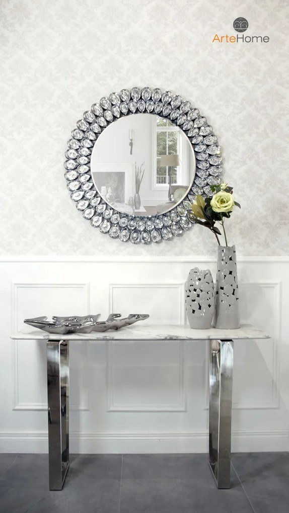Consola Madera marble silver – H76 cm