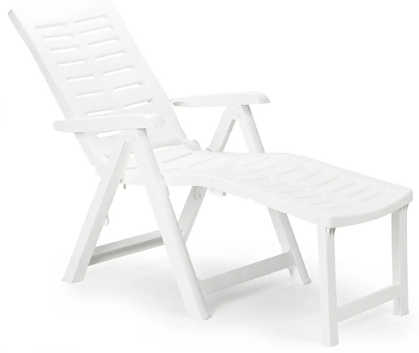 Sezlong terasa Ester, 108x60x109 cm, pliabil, alb, polipropilena