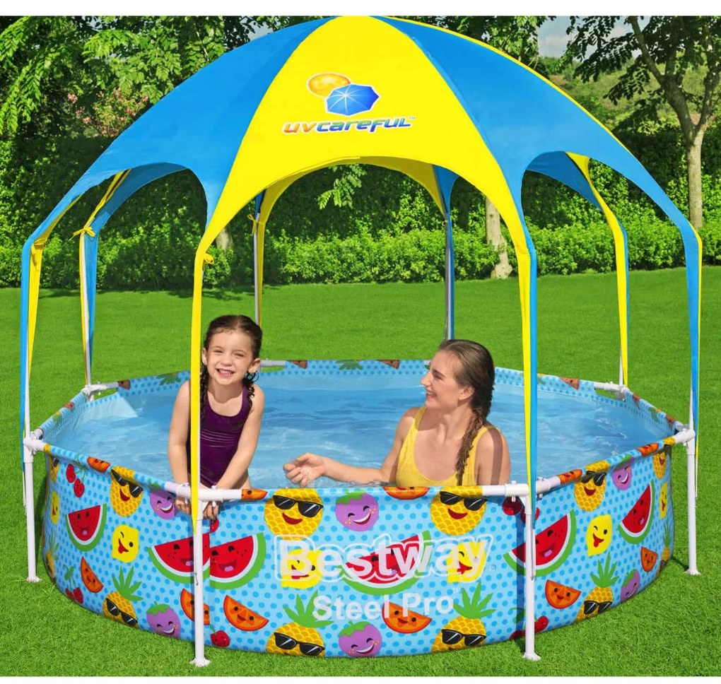 Bestway piscină supraterană copii steel pro, protecție uv, 244x51 cm