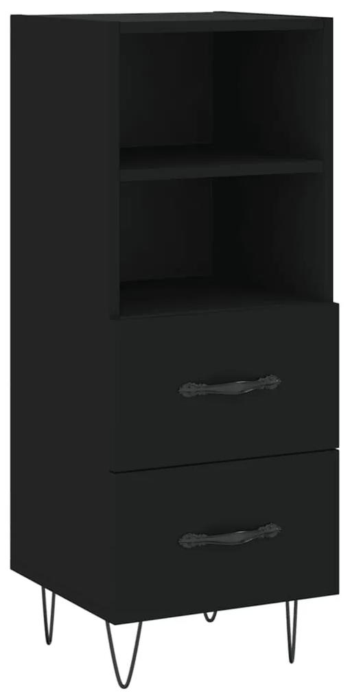 828661 vidaXL Servantă, negru, 34,5x34x90 cm, lemn compozit
