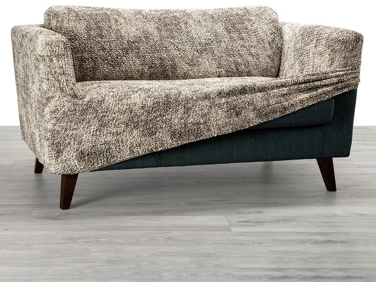 Huse bielastice MARMO bej fotoliu cu manere de lemn (l. 40 - 70 cm)
