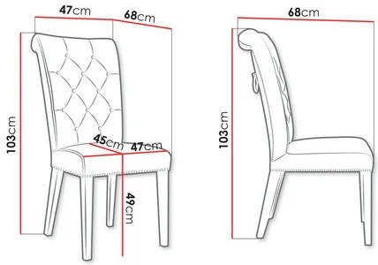 Scaun sufragerie Piewota (albastru + Alb) . 1103506