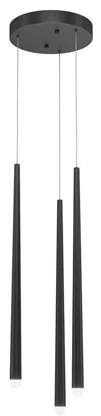 Lustra LED cu 3 pendule stil minimalist modern Cascade negru