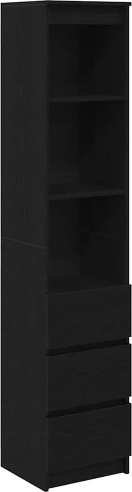 vidaXL Tablou Stejar negru 37,5x35x180 cm Lemn prelucrat