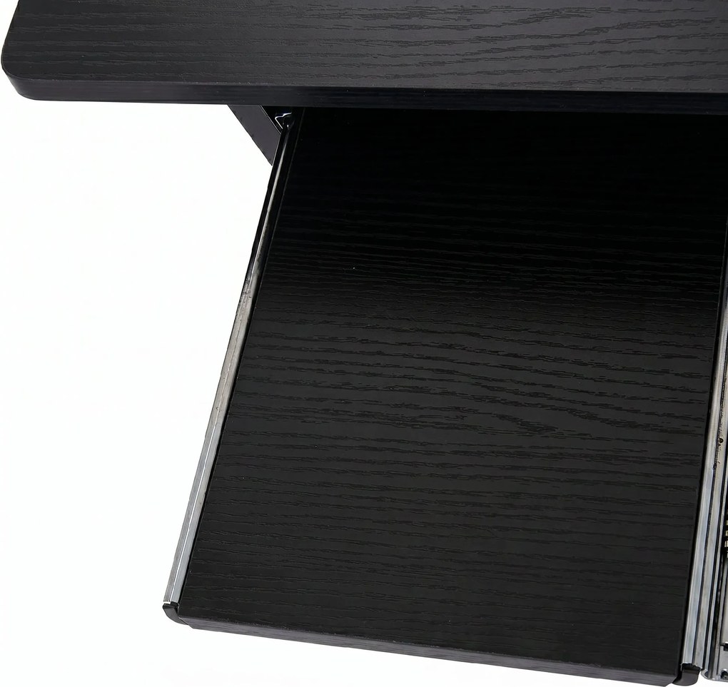HOMCOM Birou pentru Calculator cu Raft pentru Unitate Centrală și Raft Detașabil pentru Tastatură, 80x45x75 cm, Negru | Aosom Romania