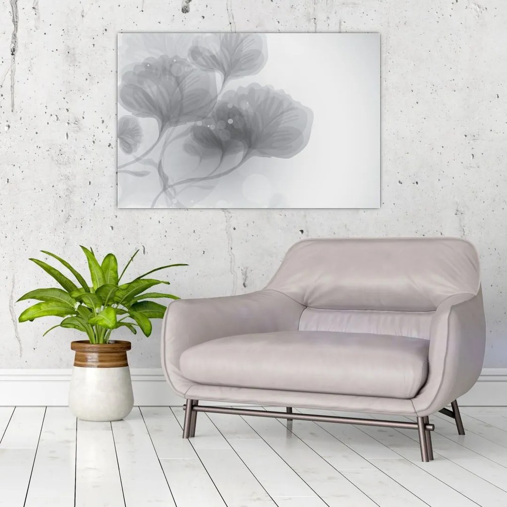 Tablou - Flori în nuanțe gri (90x60 cm)