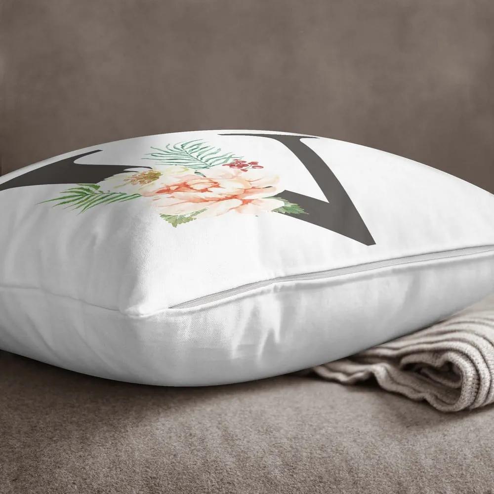 Față de pernă Minimalist Cushion Covers Floral Alphabet V, 45 x 45 cm