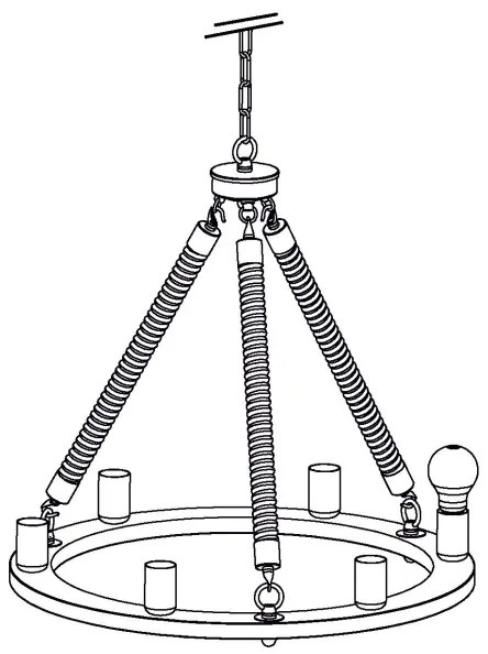 Eglo 49694 - Lustră cu lanț FINDLAY 6xE27/60W
