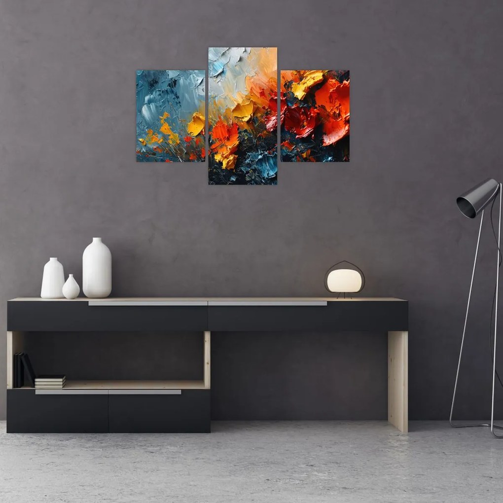 Tablou - Pictură abstractă de flori III. (90x60 cm)