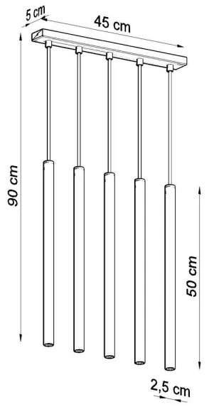 Lustră pe cablu PASTELO 5xG9/12W/230V alb