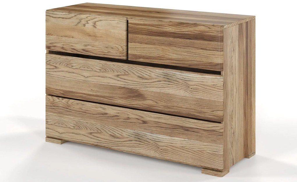 Comodă TerraCraft, Lemn Masiv Stejar, 2+2 Sertare, 120x45x81cm Natural vernish