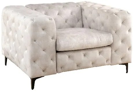 Fotoliu design Chesterfield, Catifea Bej Sampanie MODERN BAROCK