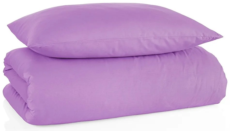 Lenjerie de pat din bumbac Color violet, 140 x 200cm, 70 x 90 cm