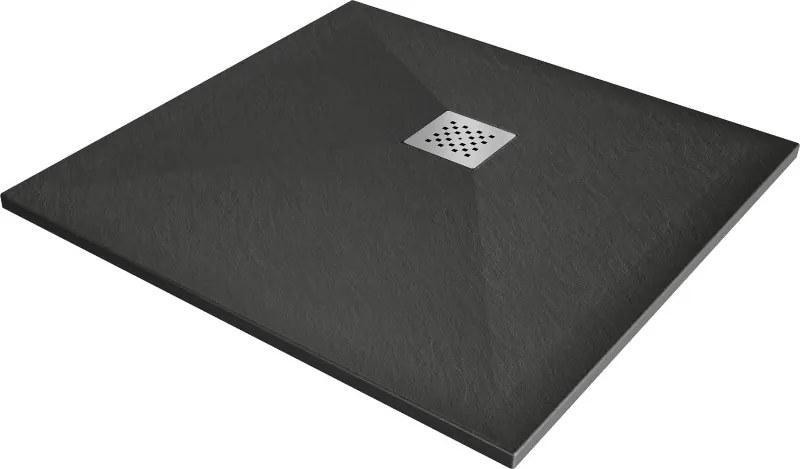 Mexen Stone+ tavă de duș pătrată compozită 80 x 80 cm, antracit - 44718080
