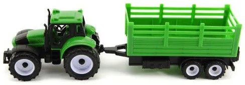 Tractor cu remorca din plastic 28cm asst 2 culori in cutie