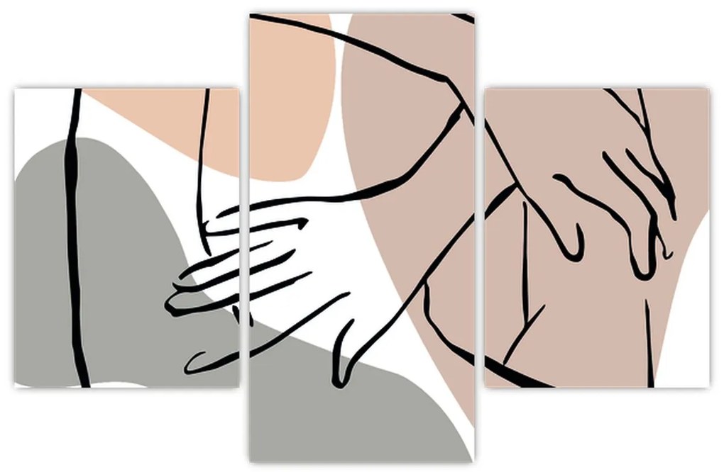 Tablou - Femeie corp linie de artă N⁰2 (90x60 cm)