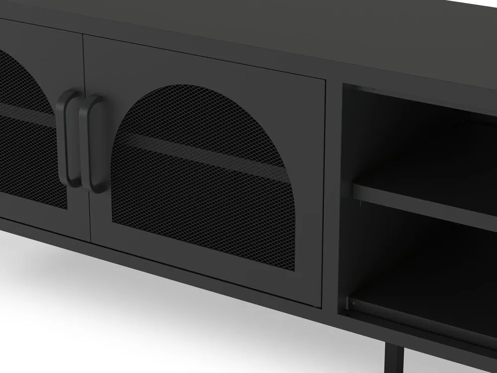 Comodă TV neagră 160x50 cm Diora – Marckeric