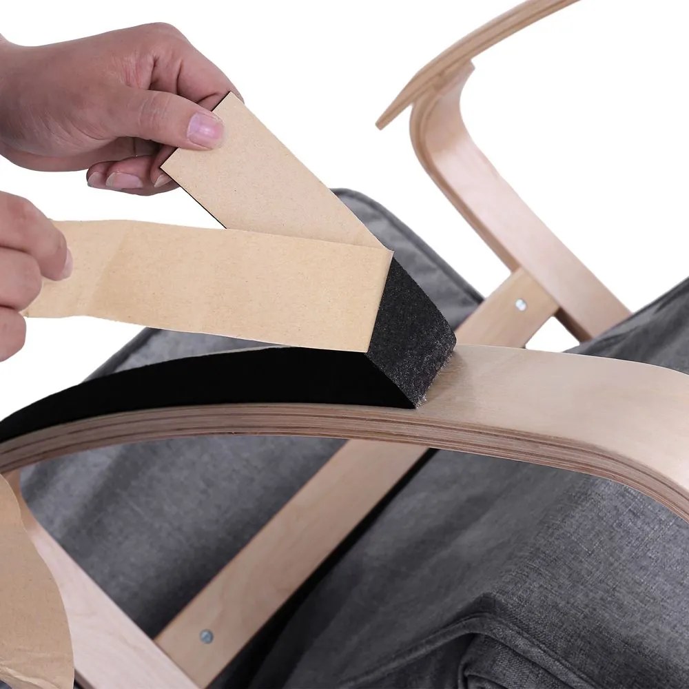 Scaun balansoar SWING, capacitate max. 150kg, 67x115x91cm, gri SongmicsHome