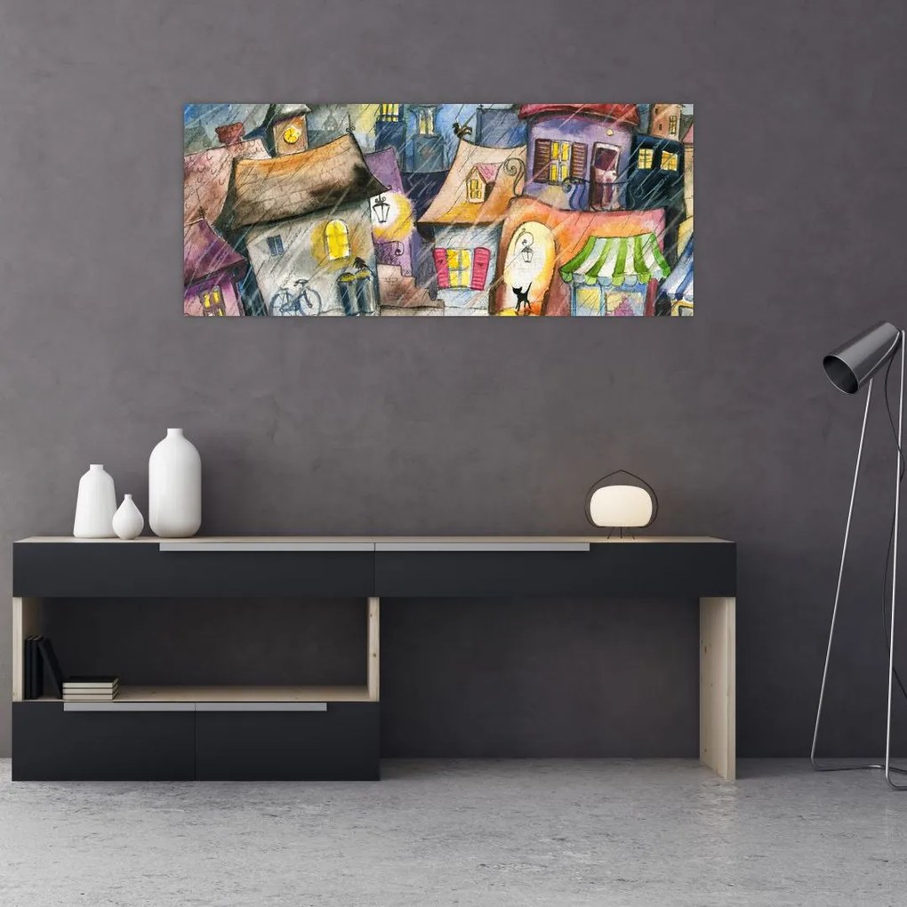 Tablou - Oraș western (120x50 cm)