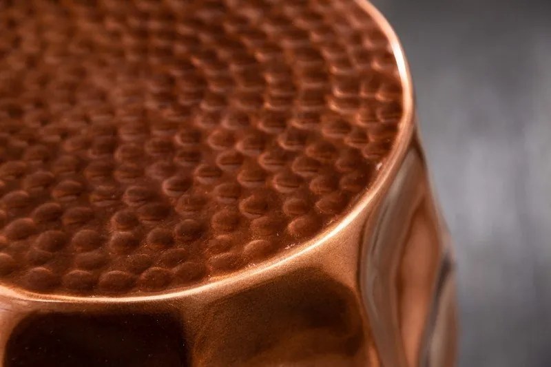 Masuta auxiliara design unicat Organic Orient 30cm, cupru