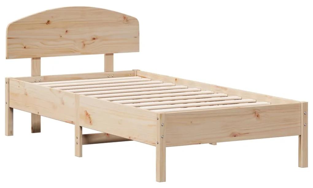 3207237 vidaXL Cadru de pat cu tăblie, 90x190 cm, lemn masiv pin