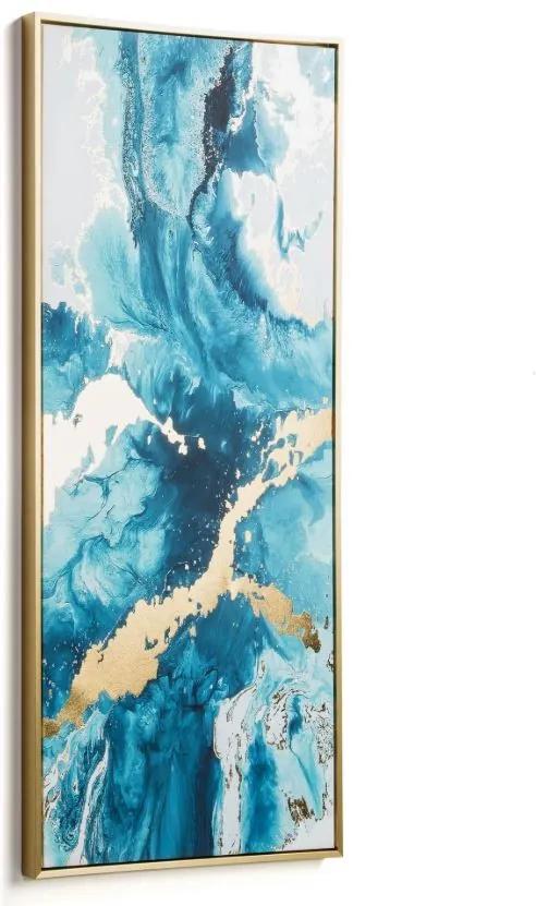 Tablou albastru din lemn 50x120 cm Iconic La Forma