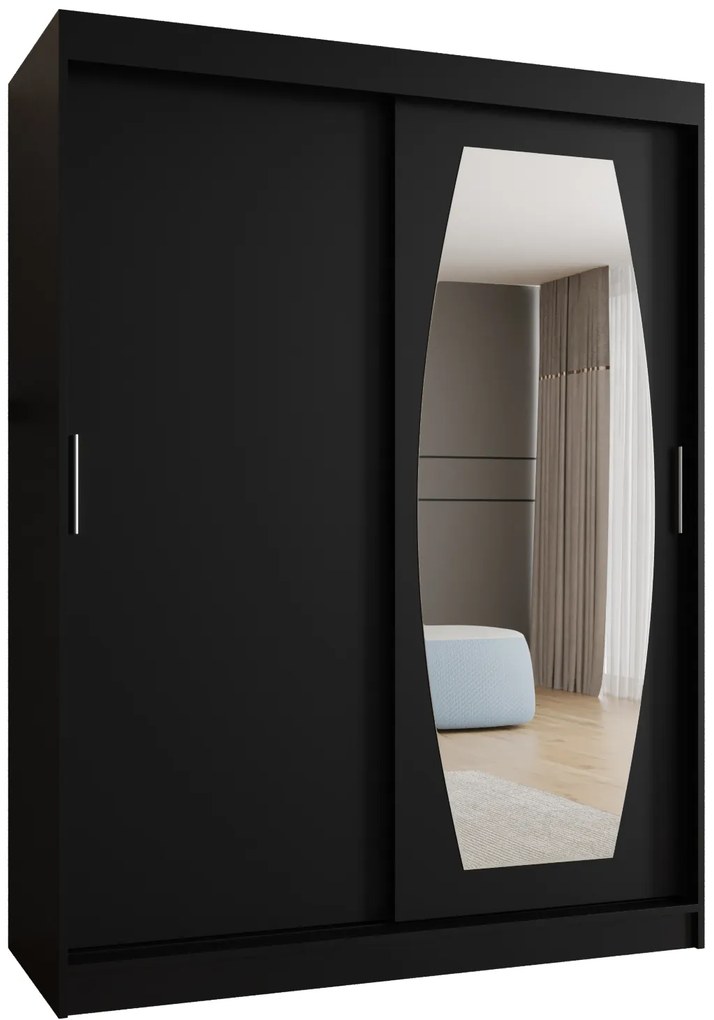 Dulap de haine 150 cm Rosaria (Negru). 1126298