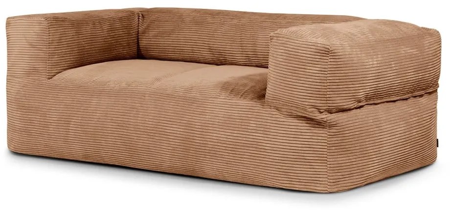 Fotoliu bean bag maro cu tapițerie din catifea reiată Sofa MooG – SLOWDOWN