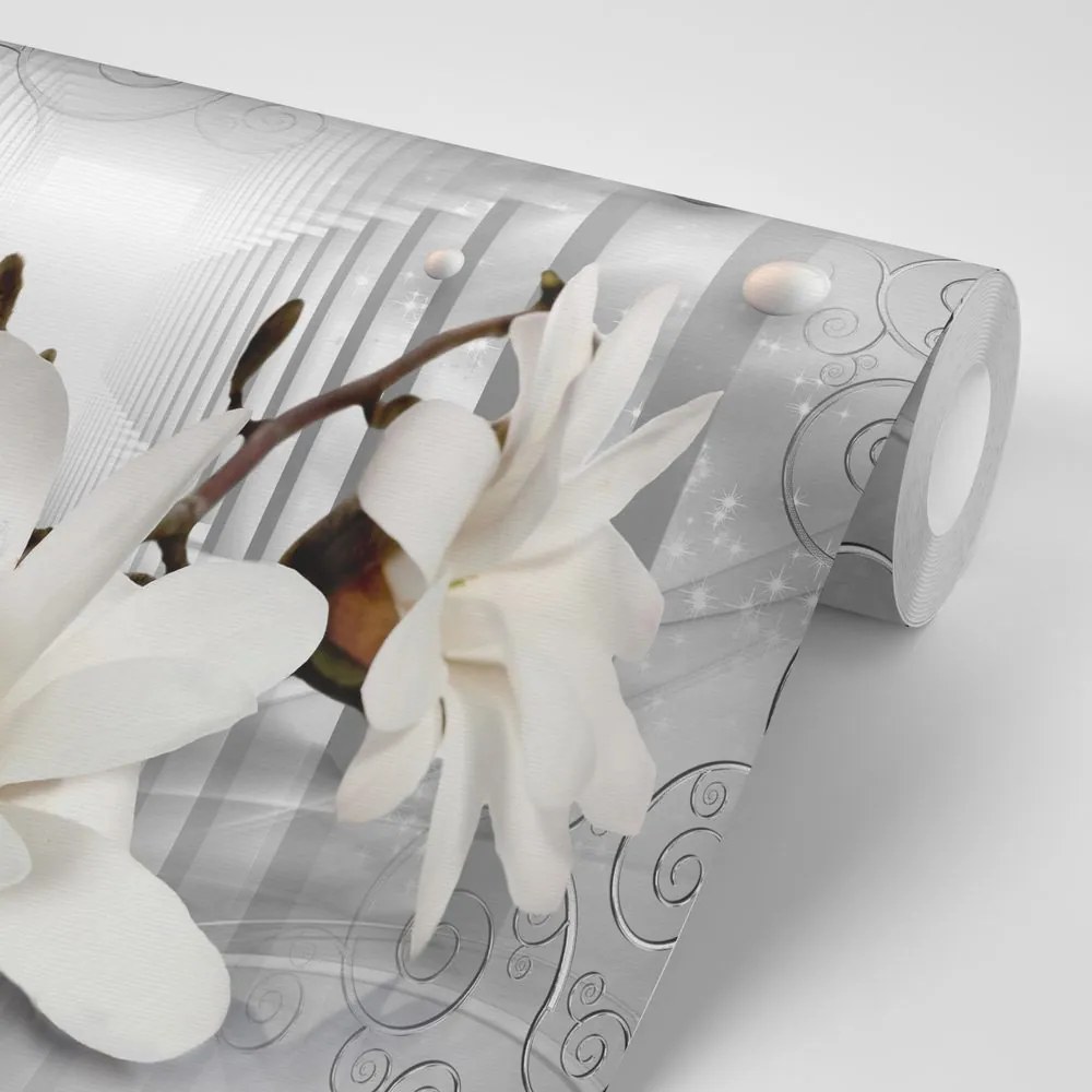 Tapet autoadeziv magnolie cu fundal abstract
