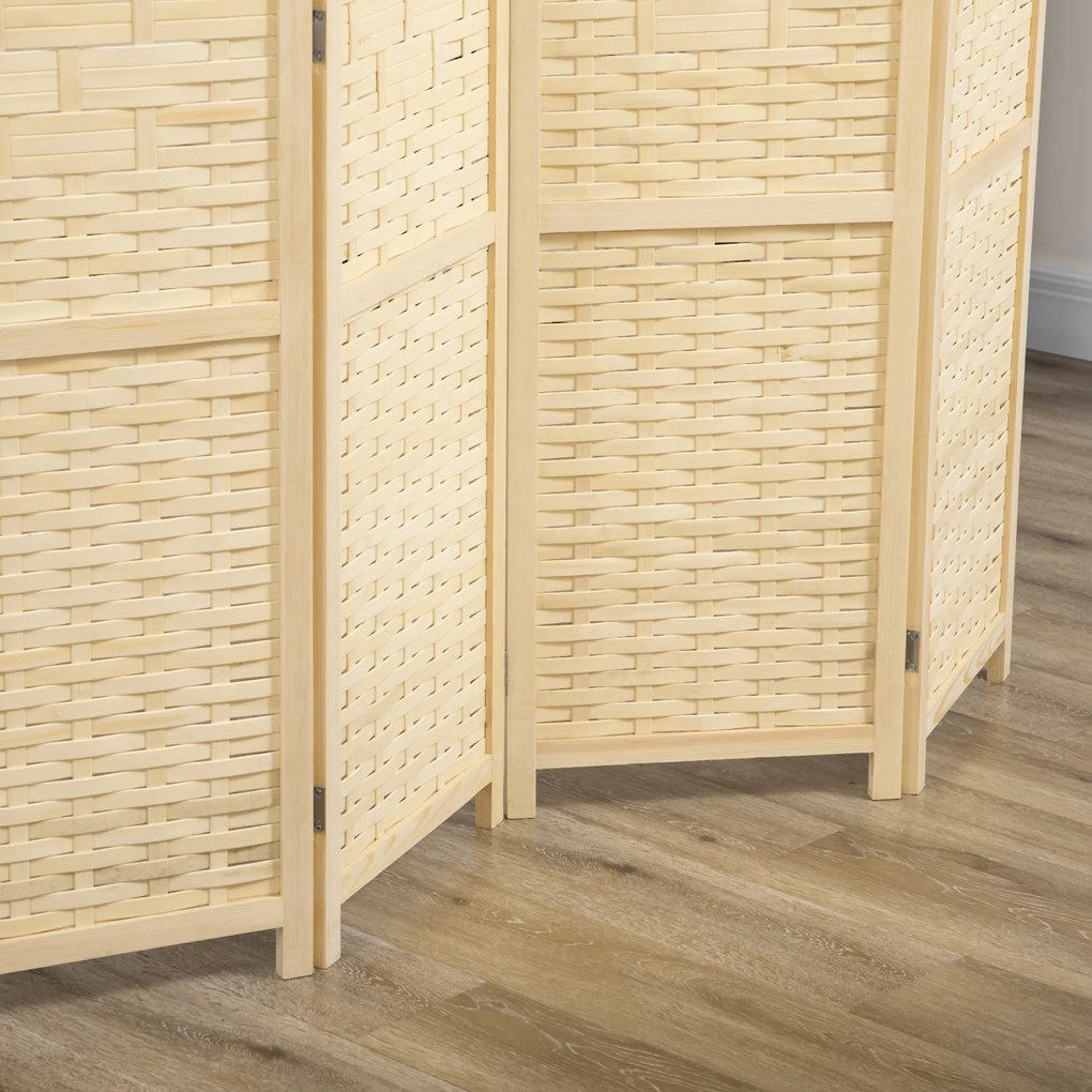 HOMCOM Separator de Cameră din Lemn și Bambus, Paravan Pliabil, Design Modern pentru Acasă și Birou | Aosom Romania