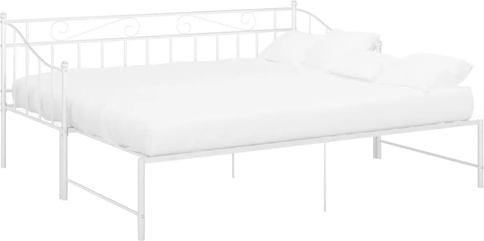 vidaXL Cadru pat canapea extensibilă, alb, 90x200 cm, metal